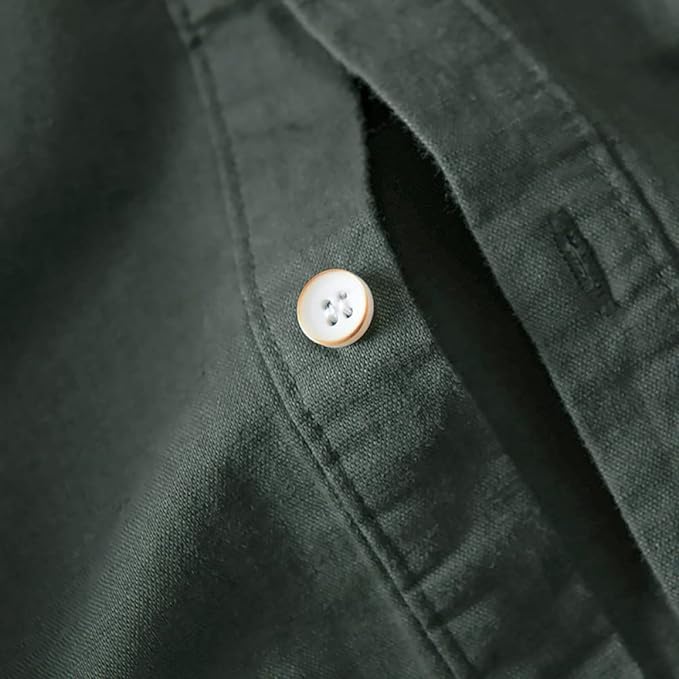 Forest Green Linen Blend Shirt