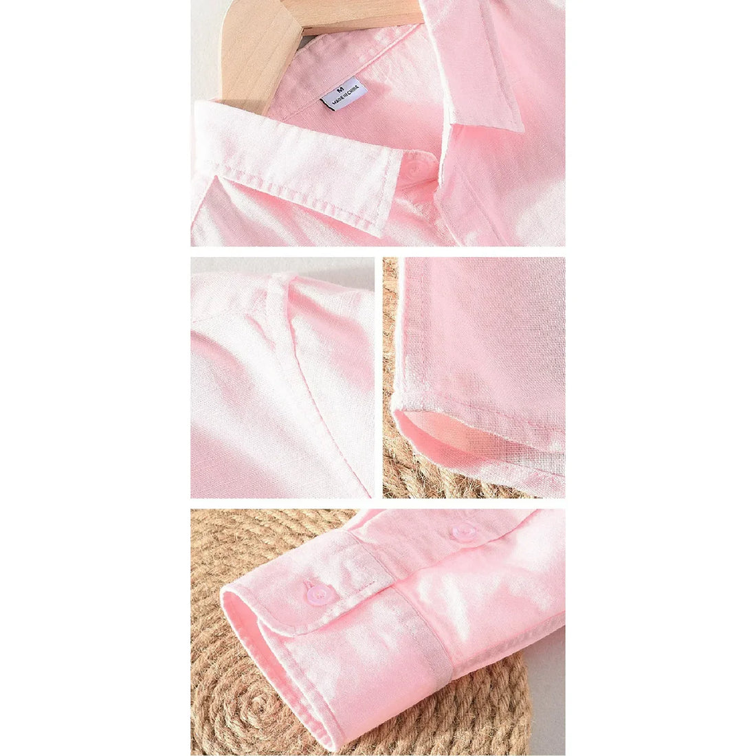 Pink Linen Blend Shirt