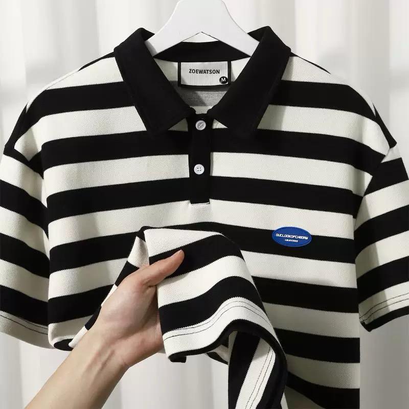 Vintage Black and white Stride Luxury Polo T-Shirt