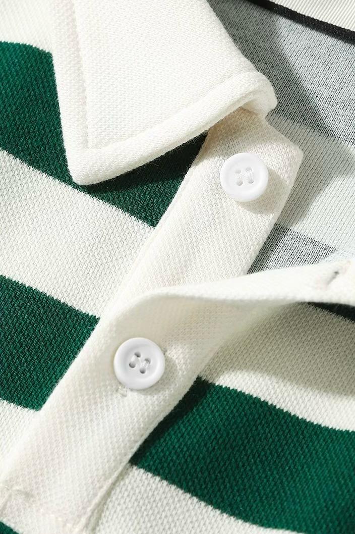 Vintage White and Green Stride Luxury Polo T-Shirt