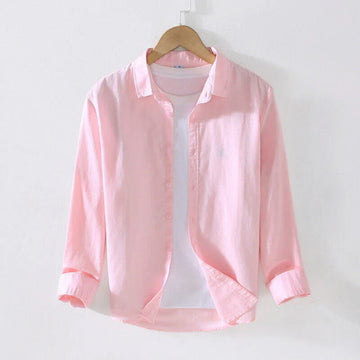 Pink Linen Blend Shirt